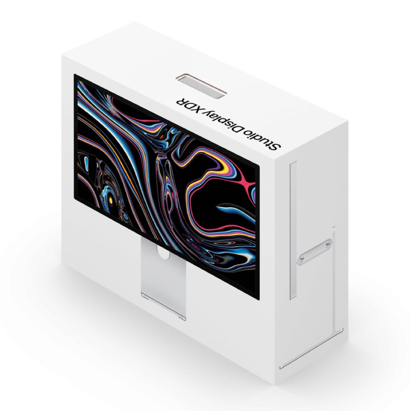 Apple's 100% fiber-based packaging displayed for Earth Day with eco-friendly design.