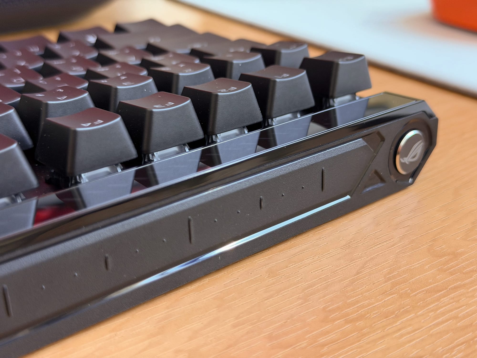 Close-up of the right side of ASUS ROG Falchion Ace keyboard.