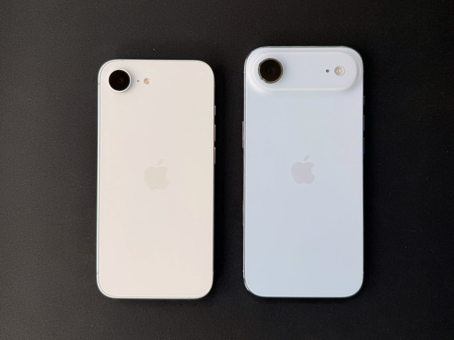 Comparison of iPhone 17 and iPhone Air 2 side by side.