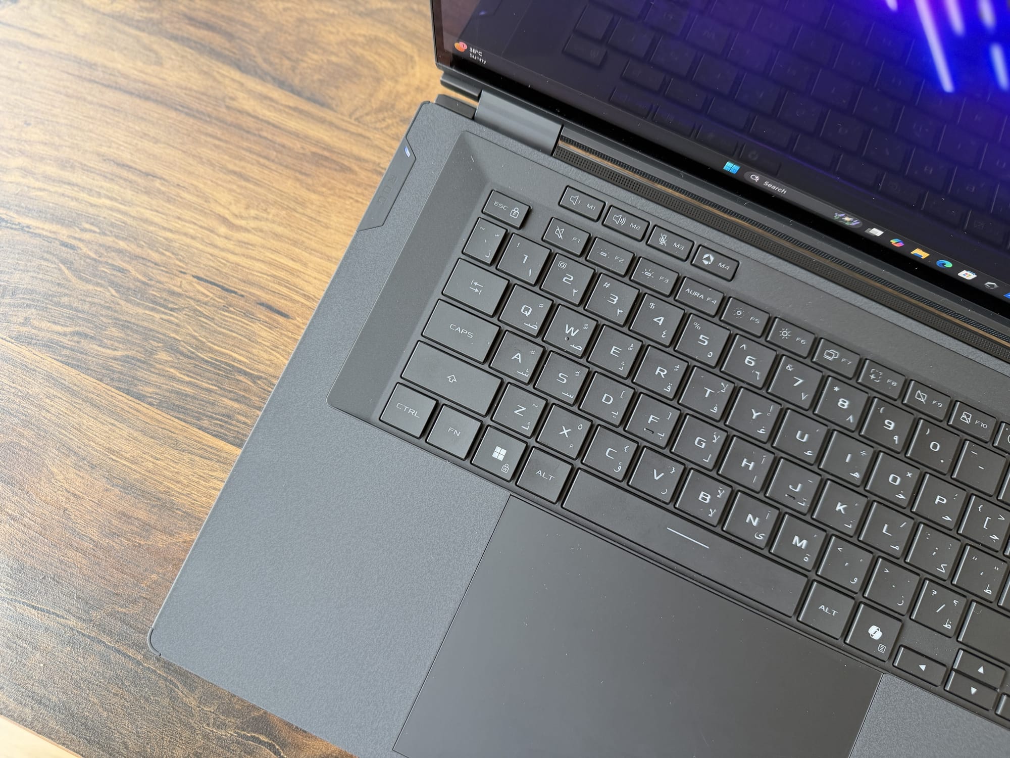 Close-up of the Zephyrus Duo's detachable wireless keyboard