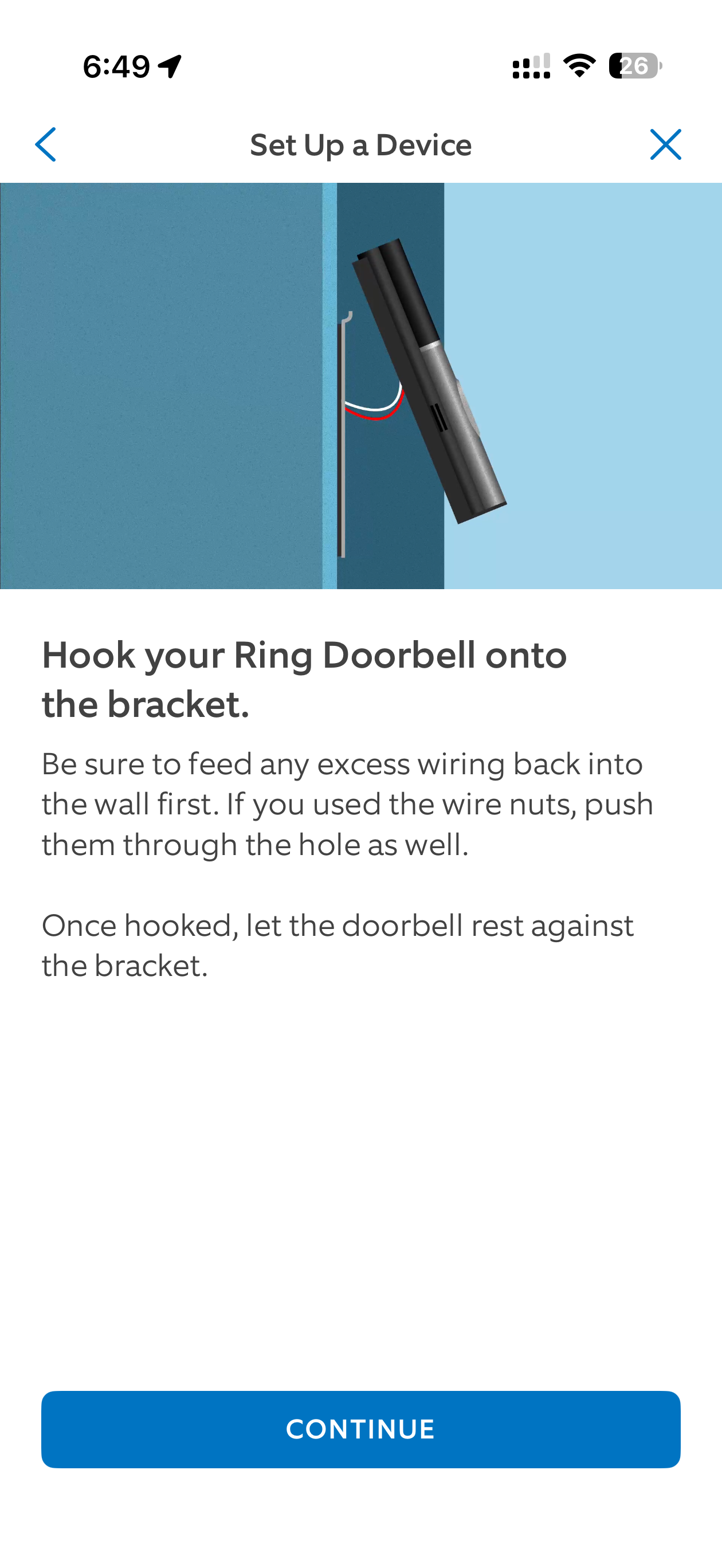 Ring Wired Doorbell Pro mounted against a wall, showcasing the sleek black design.