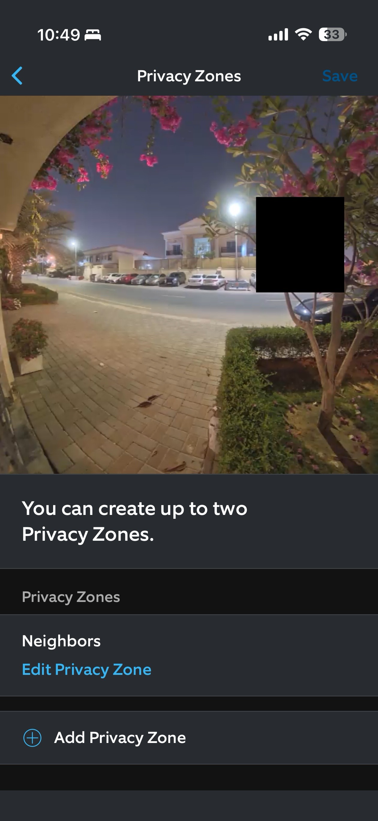 Mobile screen showing a notification of a person approaching the entrance captured by the Ring Doorbell.