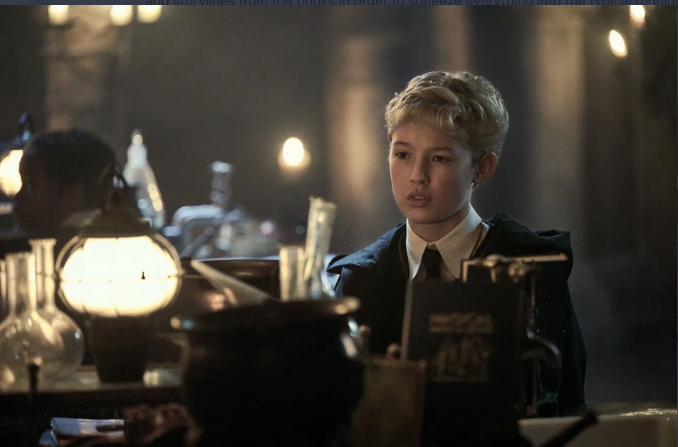 Screenshot displaying cast announcement for Peter Serafinowicz in Harry Potter series.