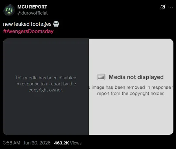 Screenshot showing a media removal notice stating it was disabled due to a copyright claim.
