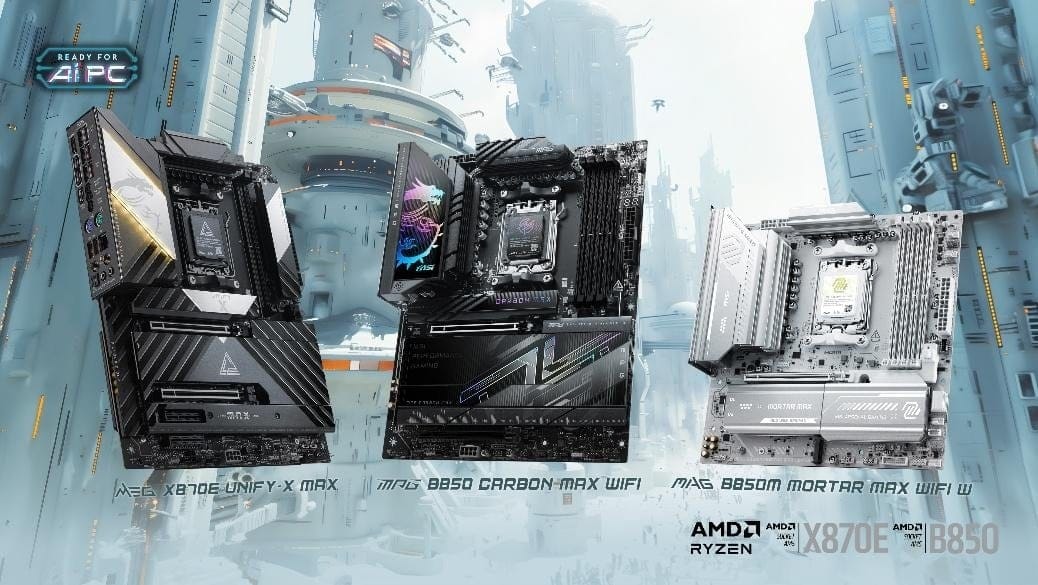 MSI AMD EXPO motherboards, including MEG X670E UNIFY X, MPG B650 CARBON MAX WIFI, and MAG B650M MORTAR WIFI.