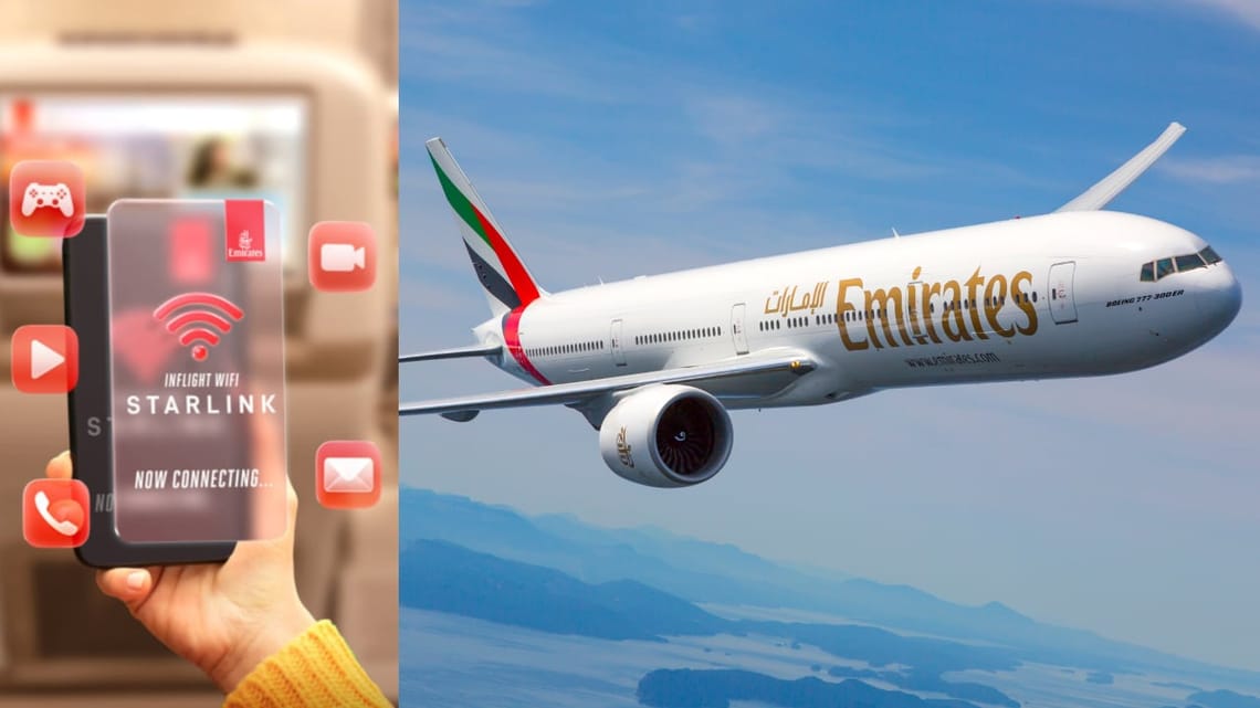 Emirates is switching on free Starlink Wi-Fi for everyone