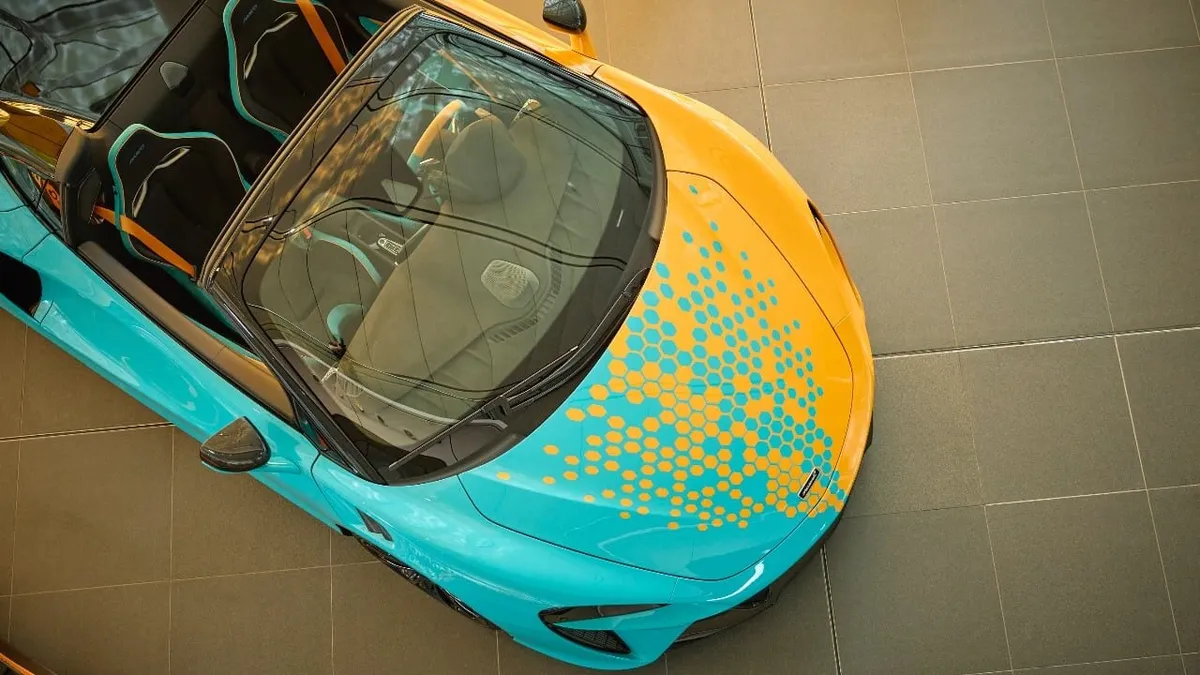 McLaren painted a hexagon fever dream on an Artura Spider to a client in Dubai