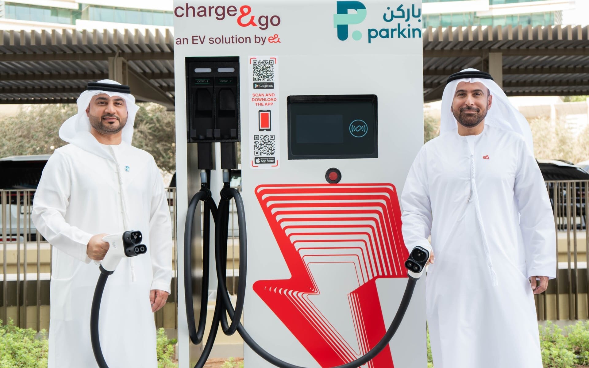 Dubai EV charging stations, Parkin EV chargers, charge&go Dubai, DC fast chargers UAE, Dubai 2040 EV plan