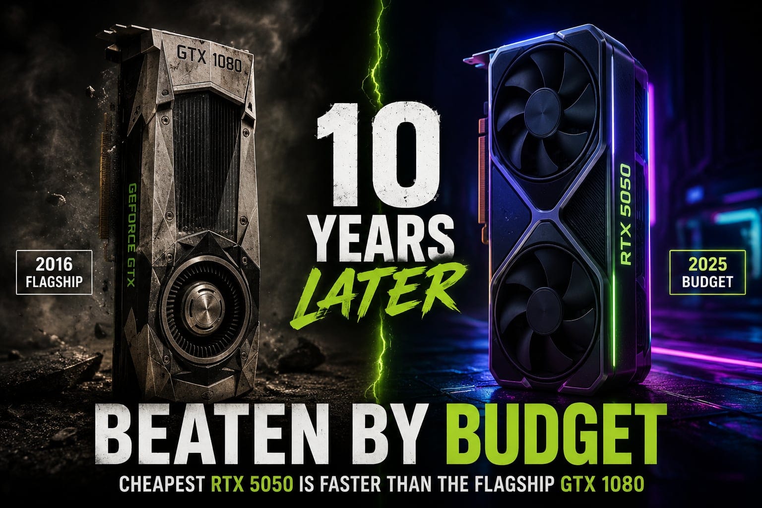 GTX 1080 vs RTX 5050: A Decade Apart, Yesterday's Flagship Is Now Today's Entry-Level