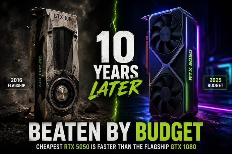 GTX 1080 vs RTX 5050: A Decade Apart, Yesterday's Flagship Is Now Today's Entry-Level