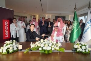 Lenovo Saudi Arabia, Lenovo Riyadh HQ, Al Majdoul Tower, Lenovo Vision 2030, Lenovo ALAT partnership, Lenovo Saudi manufacturing