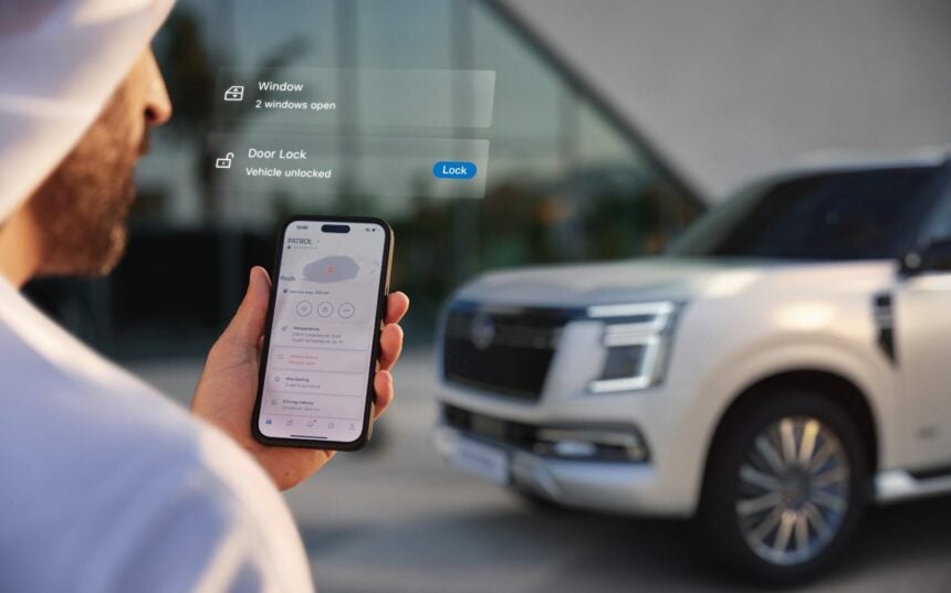 Nissan Patrol UAE, Connected Car Services 2.0, MyNissan app, Google built‑in, Patrol PRO‑4X, Patrol NISMO, UAE Saudi rollout, Monolith display