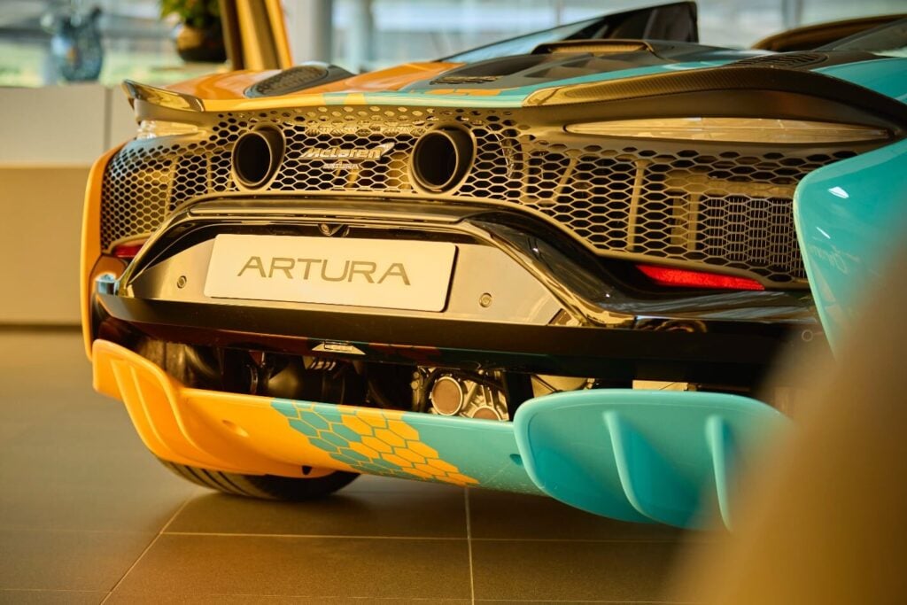 McLaren painted a hexagon fever dream on an Artura Spider to a client in Dubai