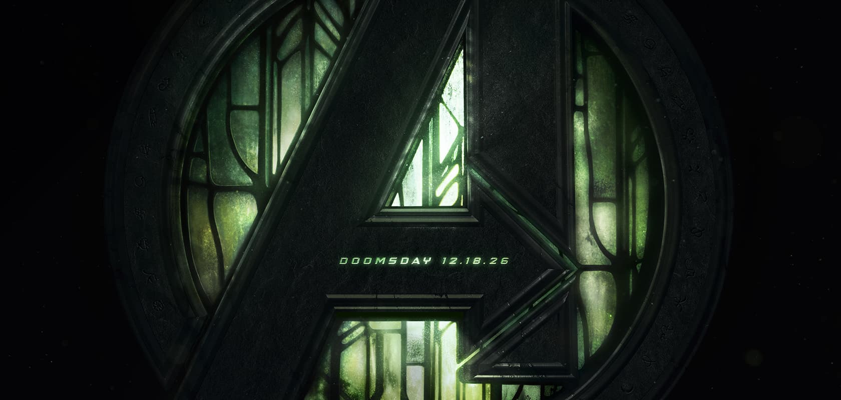 Gothic Avengers logo with the Doomsday release date 12.18.26