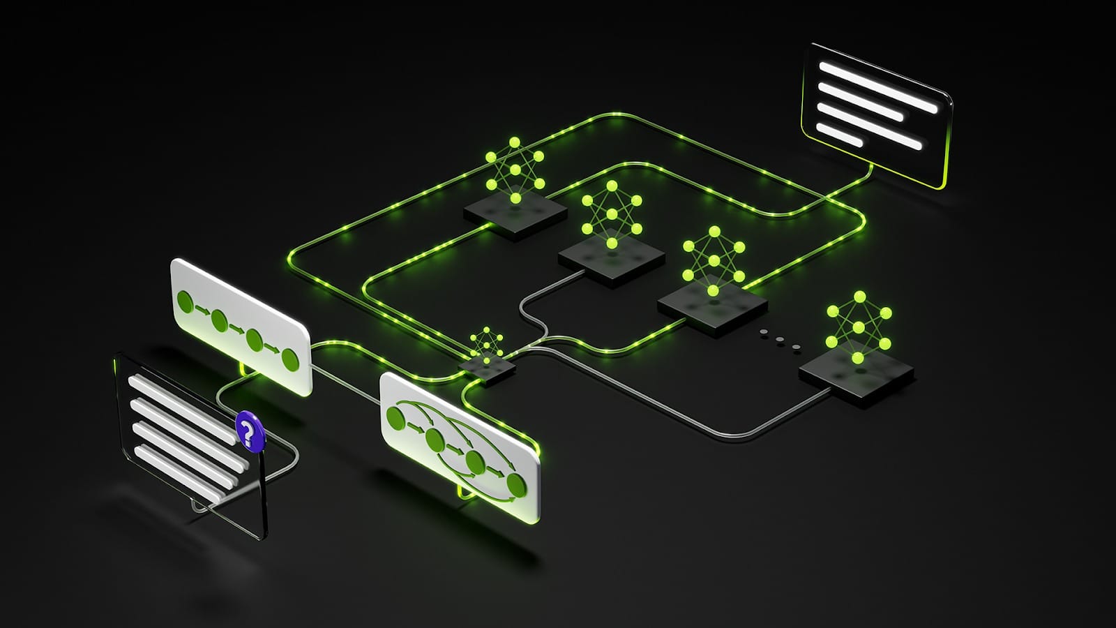 Diagram illustrating a network of nodes and connections representing data flow in machine learning models.