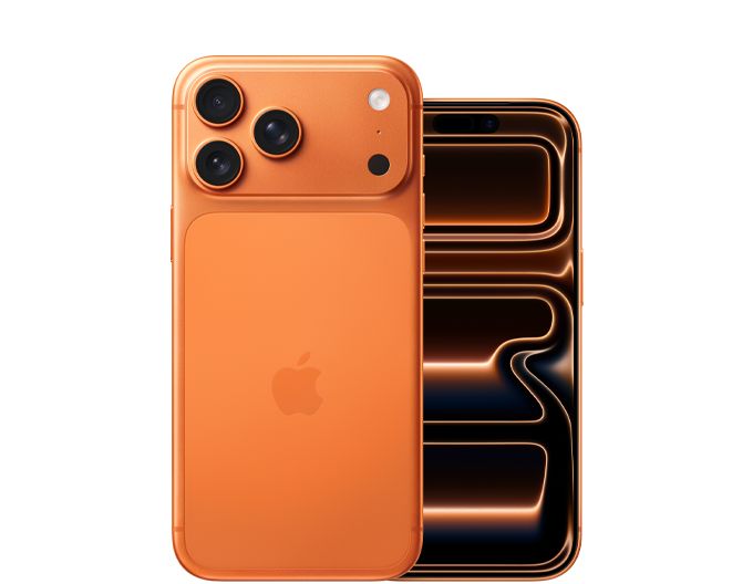 iPhone 17 Pro in Cosmic Orange and Deep Blue, Apple UAE store from AED 4,699