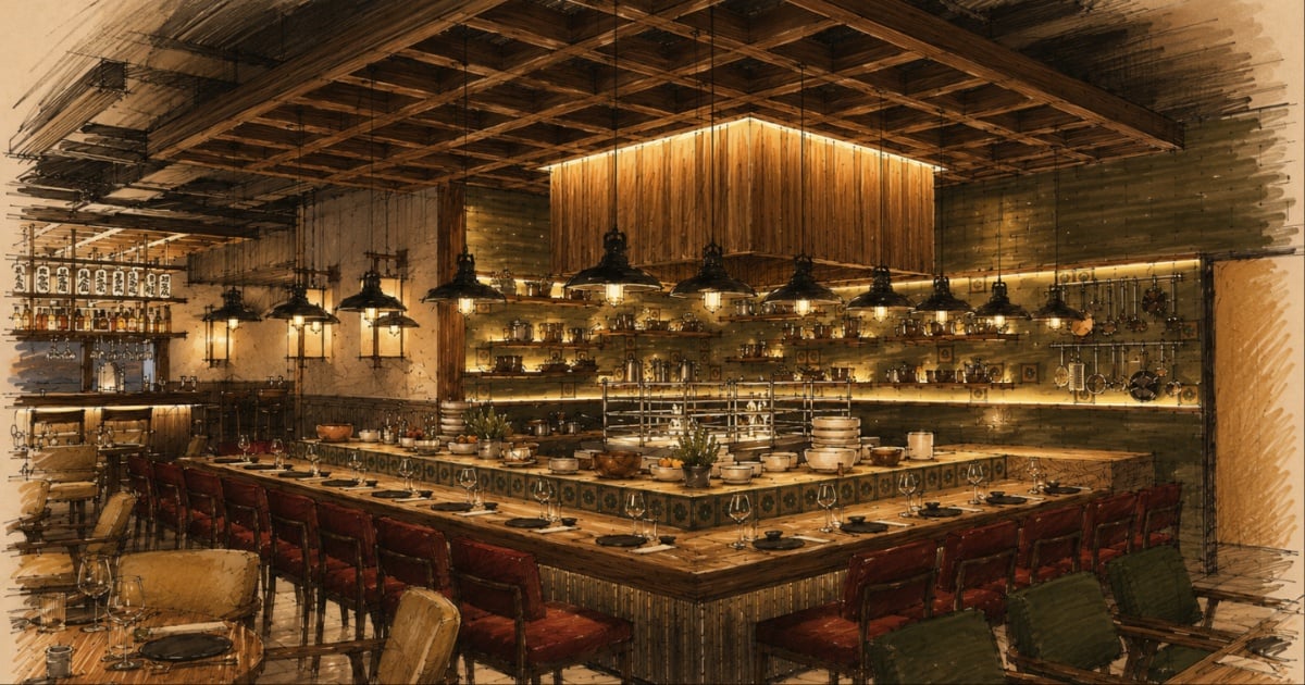 Warm timber and bar seating inside Noren, the new Japanese restaurant in JLT Dubai
