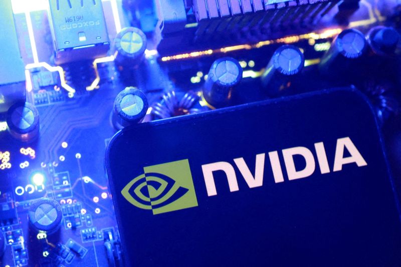 Nvidia logo over a circuit board, the hardware behind the AI server price increase