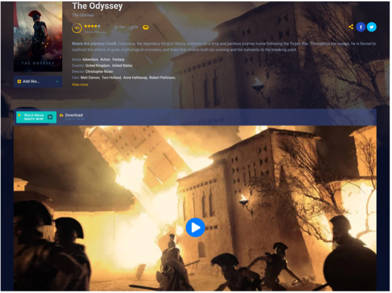 The Odyssey is still in cinemas — so the ‘free’ streaming sites are a scam, Kaspersky warns