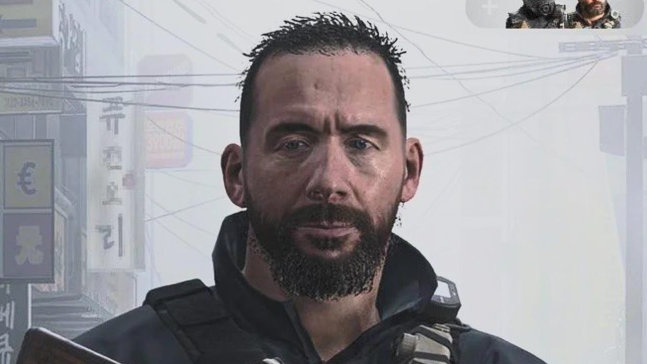 Captain Price with badly rendered low-detail hair in Call of Duty Modern Warfare 4 beta