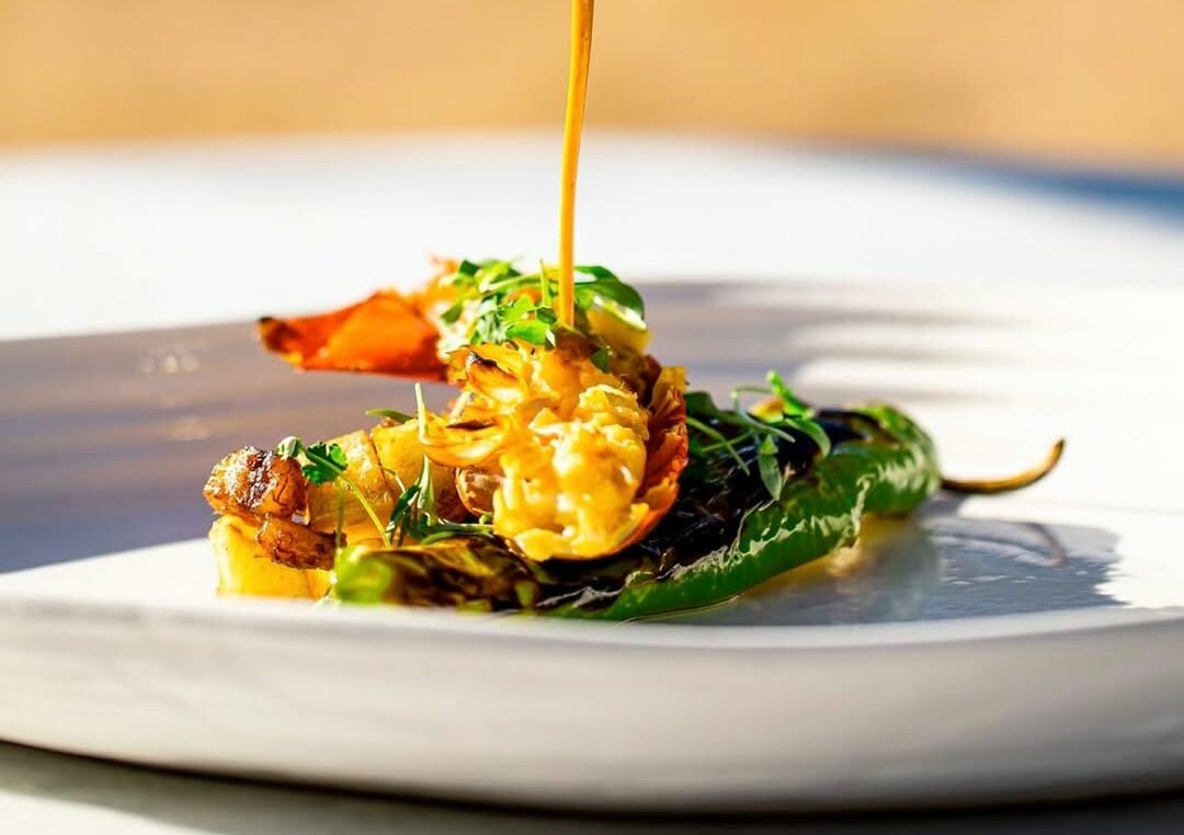 Lobster and charred pepper dish at Solenn, the Greek-Mediterranean restaurant opening in Abu Dhabi