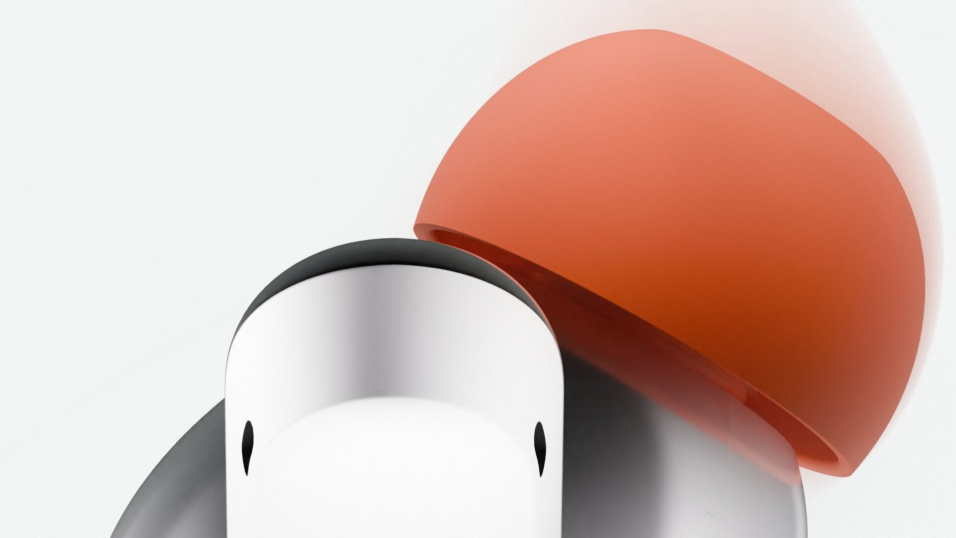Close-up of the teased CMF Buds 3 earbud showing its white stem and orange silicone tip