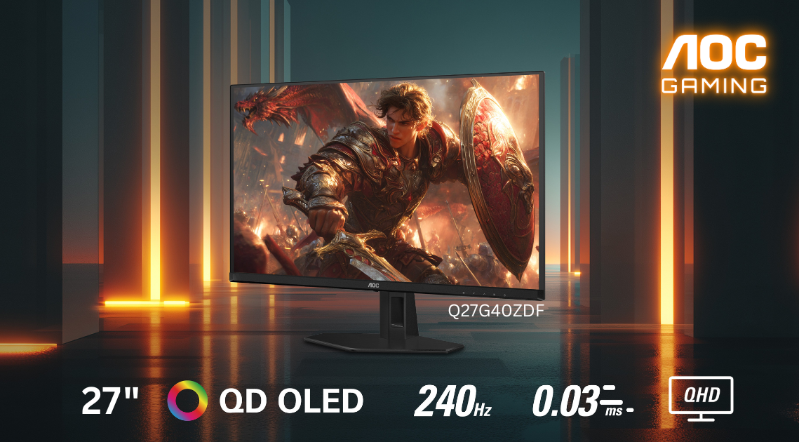 AOC Q27G40ZDF brings 240Hz QD-OLED gaming monitor to the Middle East