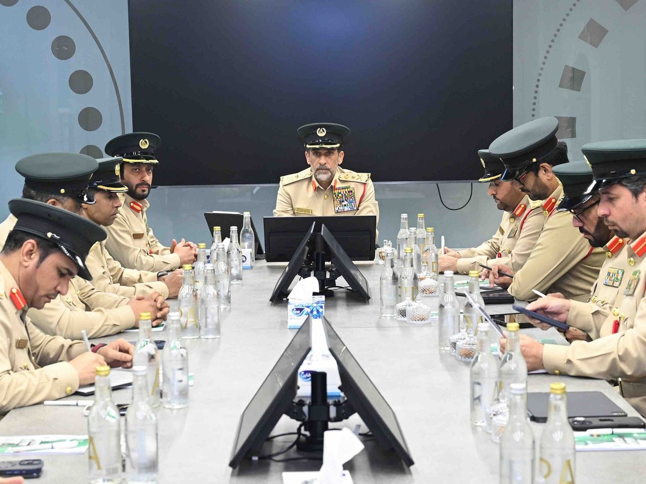Lt Gen Abdulla Khalifa Al Marri at Dubai Police AI department inspection