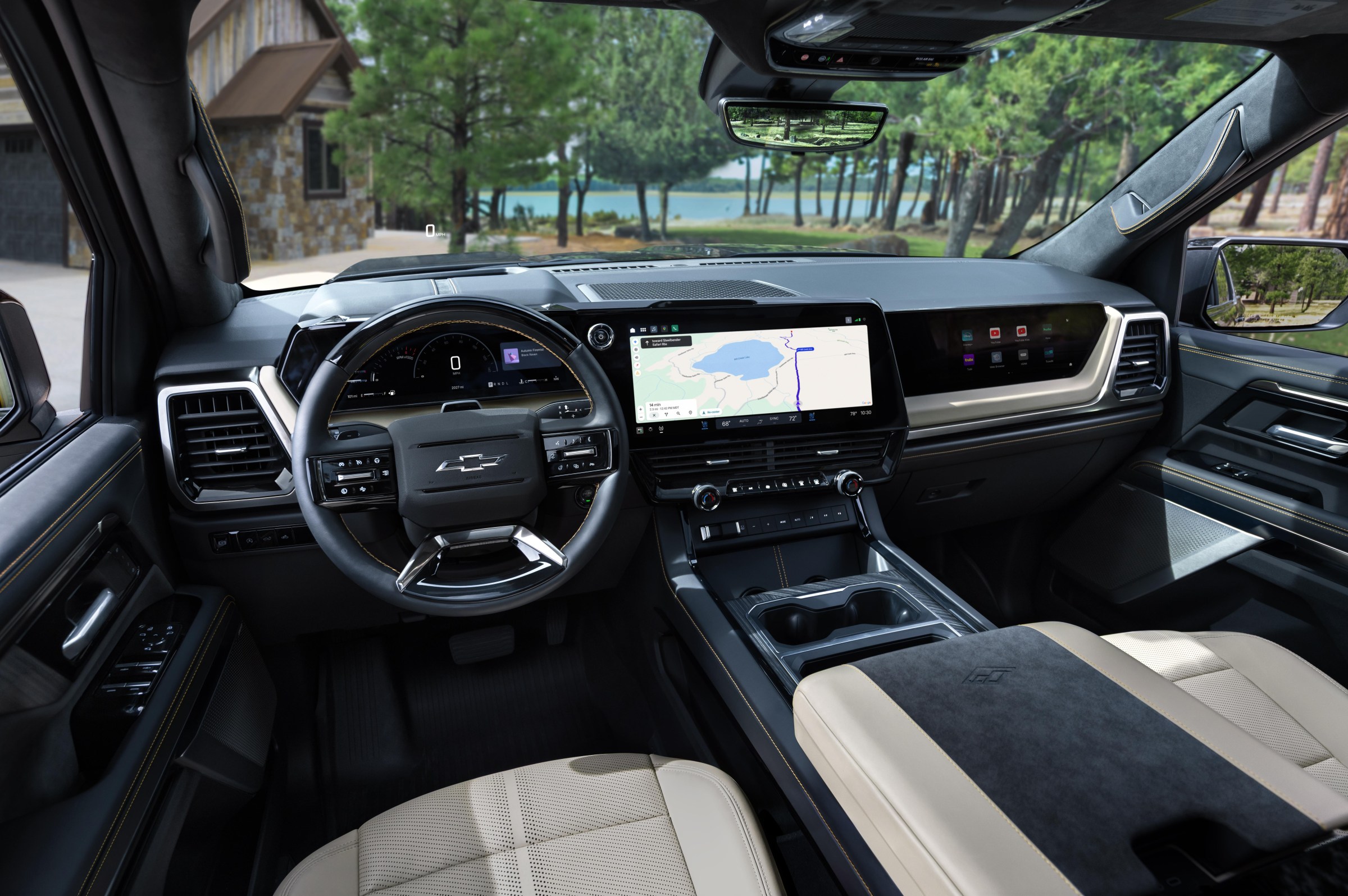 Chevrolet Silverado cabin showing GM infotainment and digital dashboard