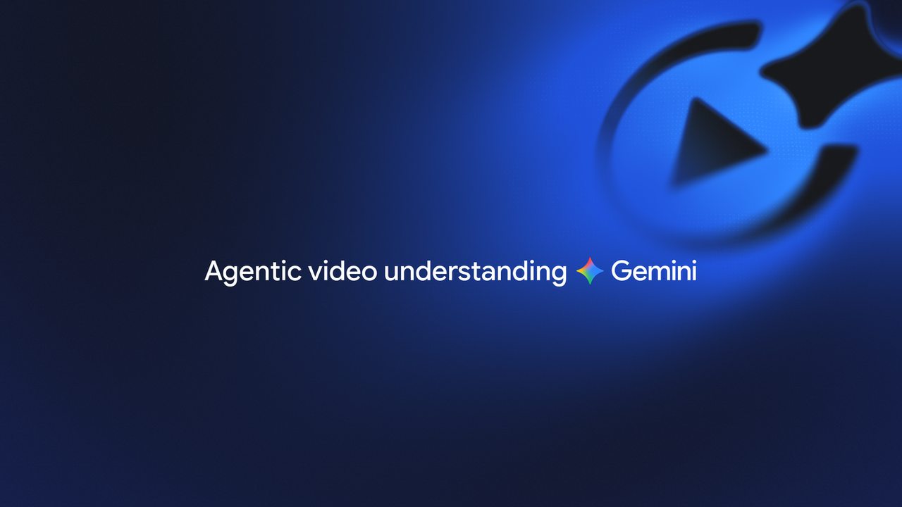 Official Google graphic reading Agentic video understanding, Gemini, on a dark blue field with the Gemini spark mark