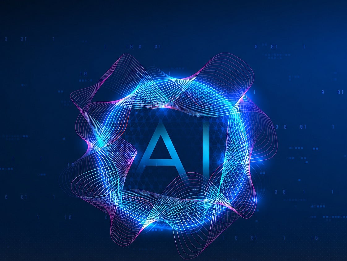 Abstract AI network graphic representing UAE artificial intelligence adoption