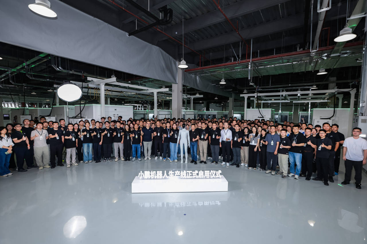 XPENG Iron humanoid robot walks off production line