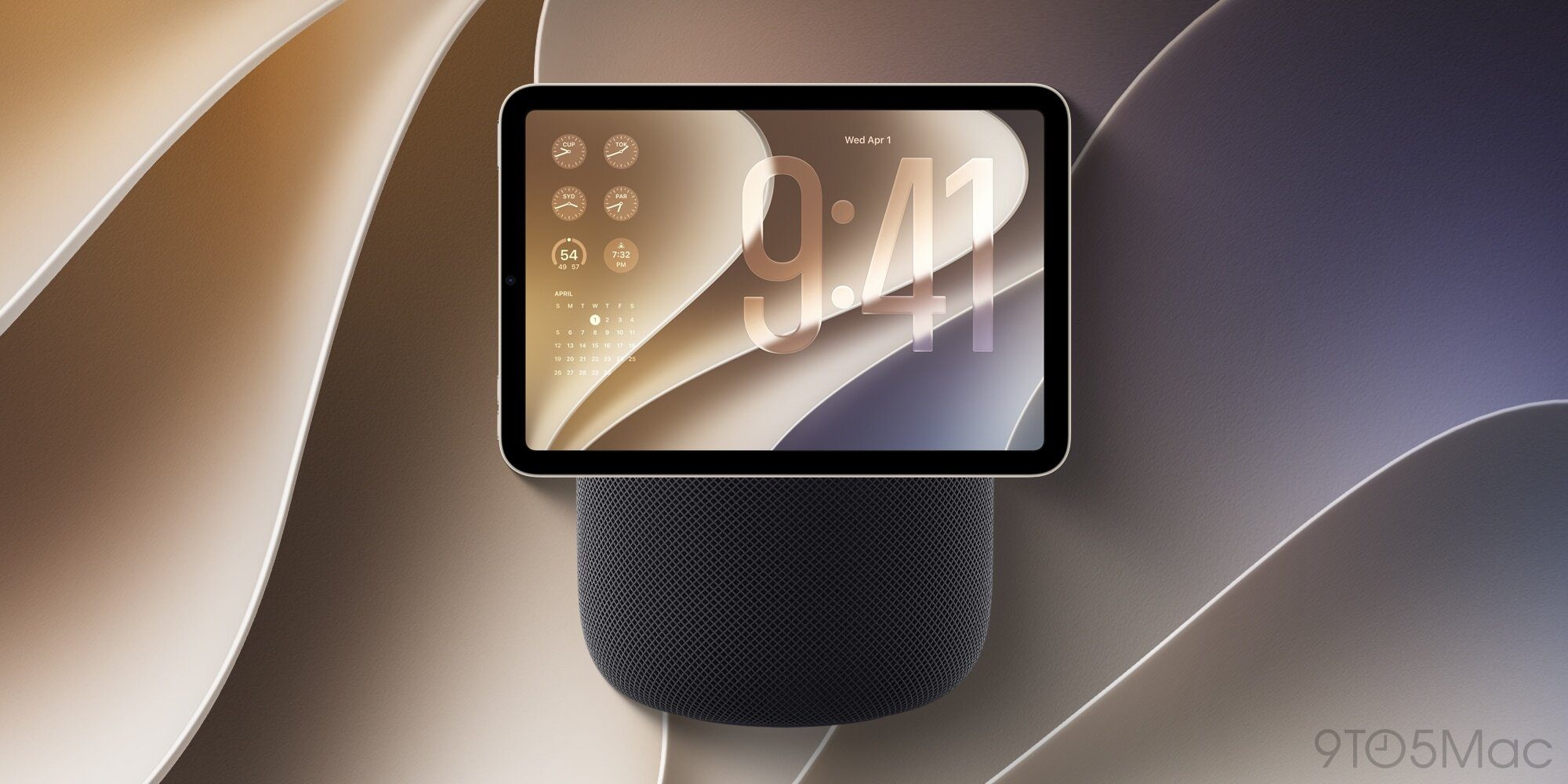 Rumoured Apple HomePad smart display with HomePod-style speaker base