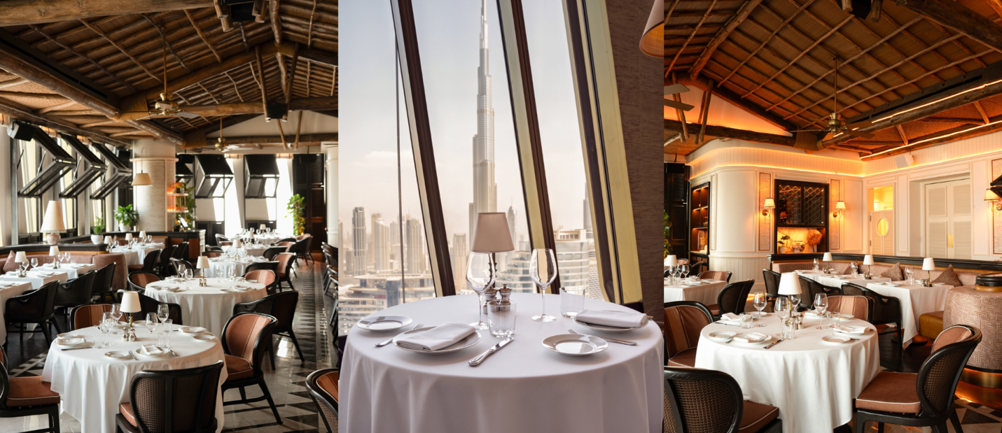 LION in the Sun restaurant above Dubai skyline