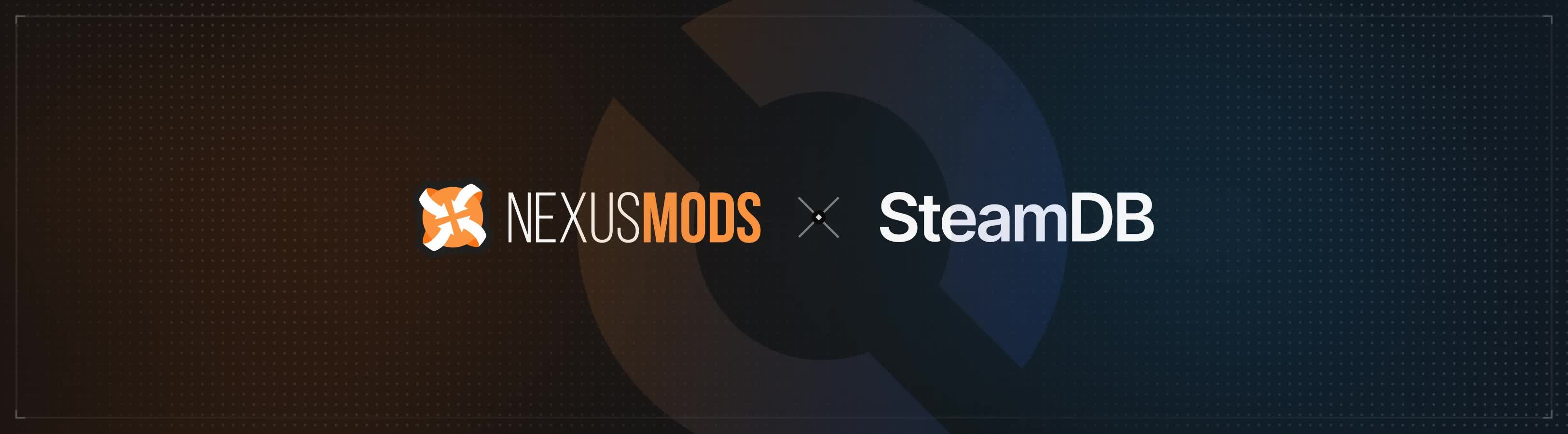 SteamDB joins Nexus Mods announcement graphic with both logos