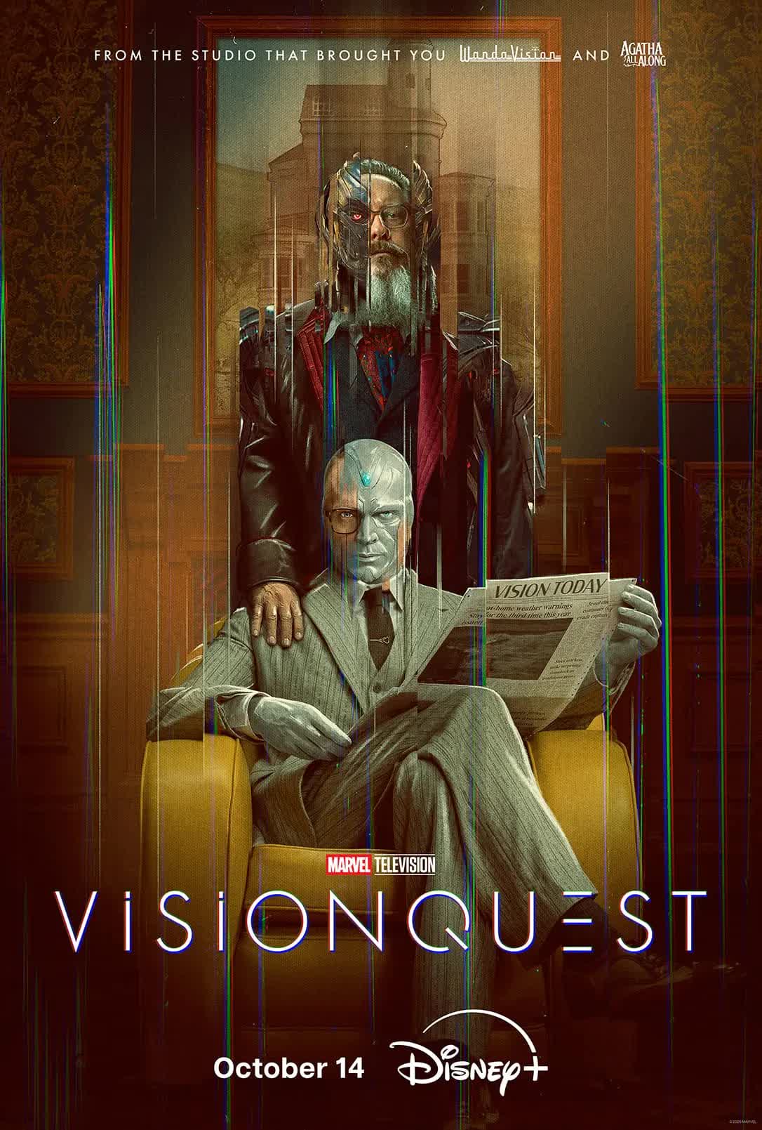 Official VisionQuest poster shows Vision seated with a shadowy figure