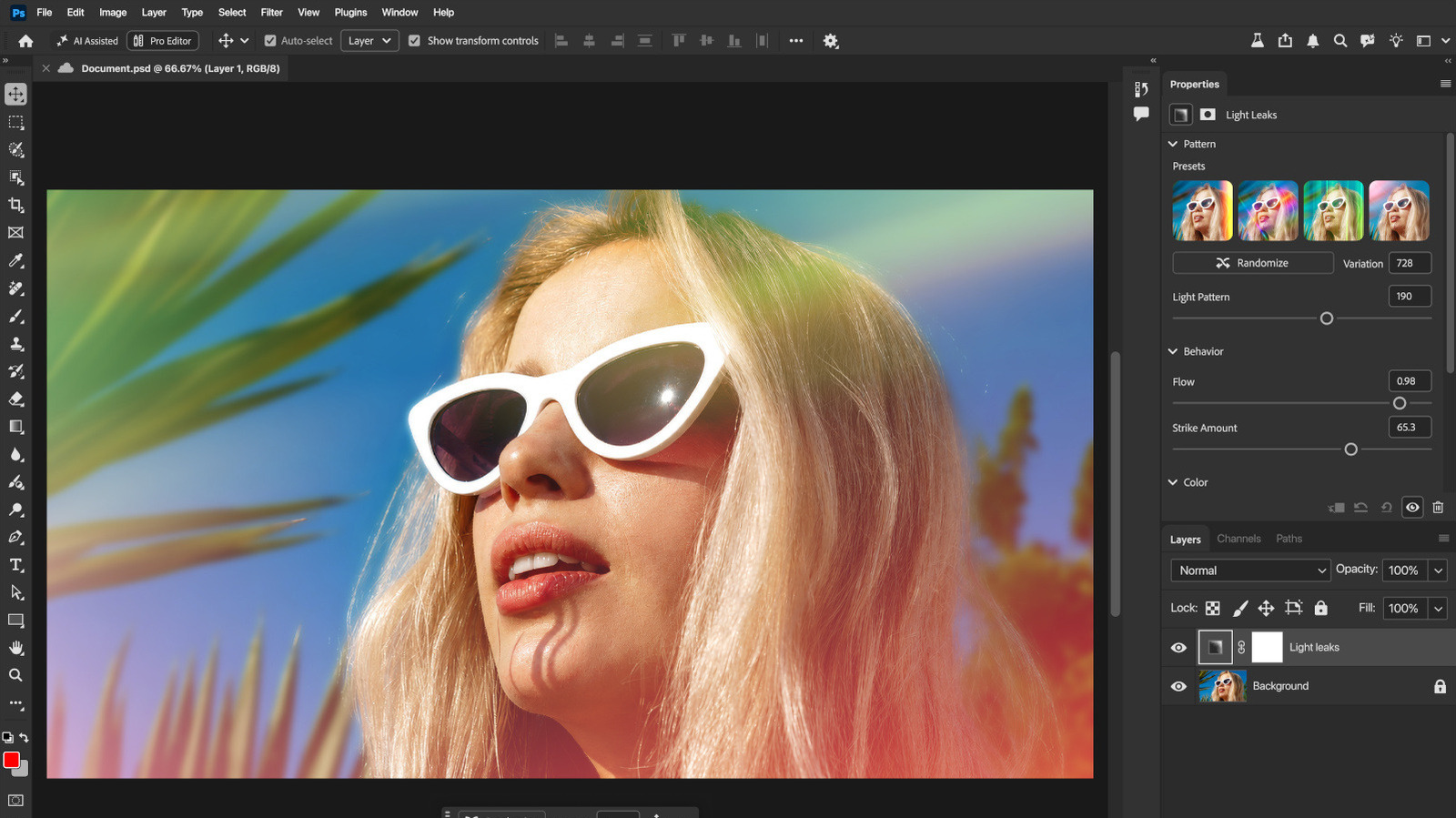 Adobe Photoshop running on an RTX Spark computer