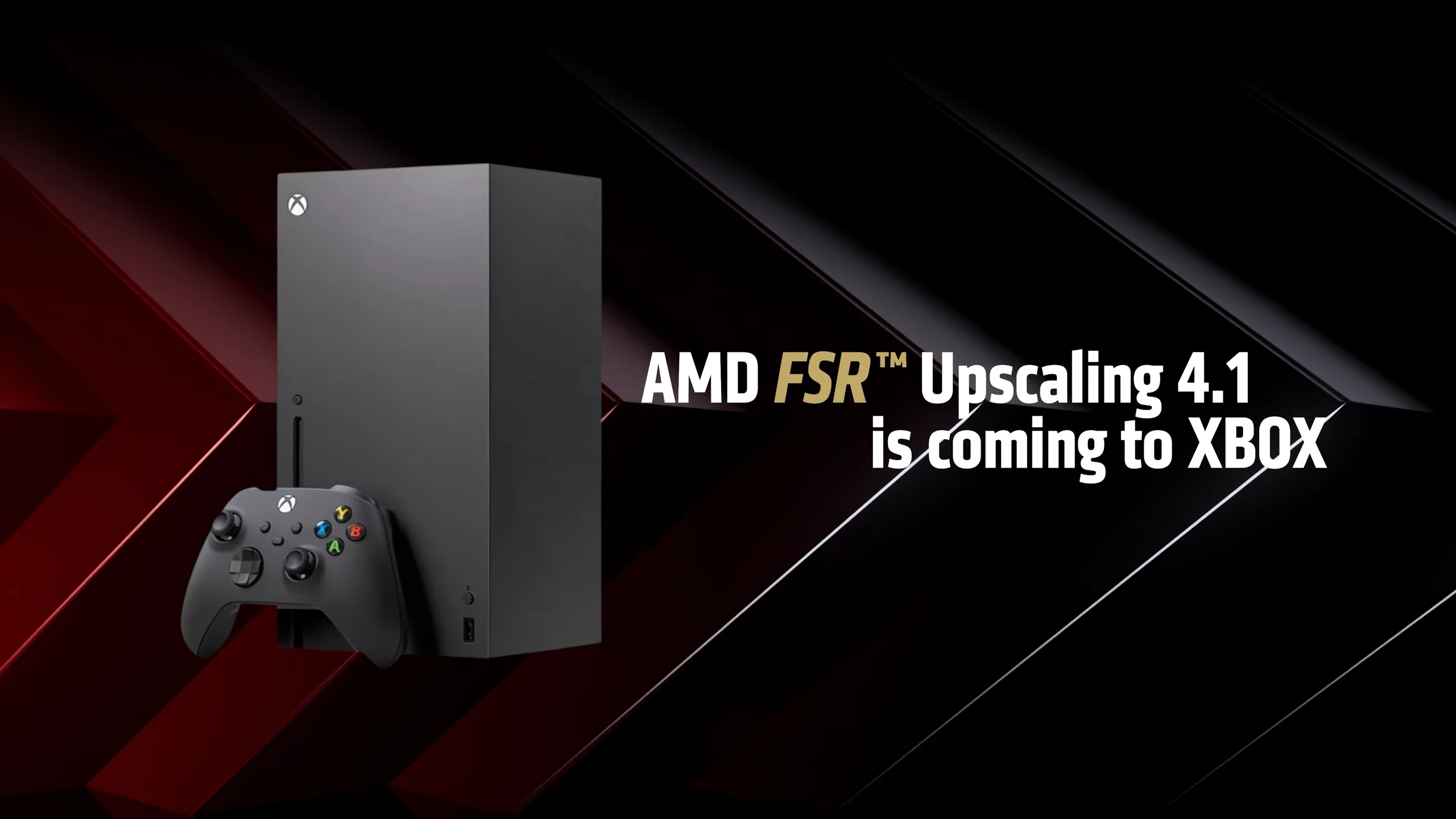 AMD FSR 4.1 and Xbox artwork accompanying the console support announcement