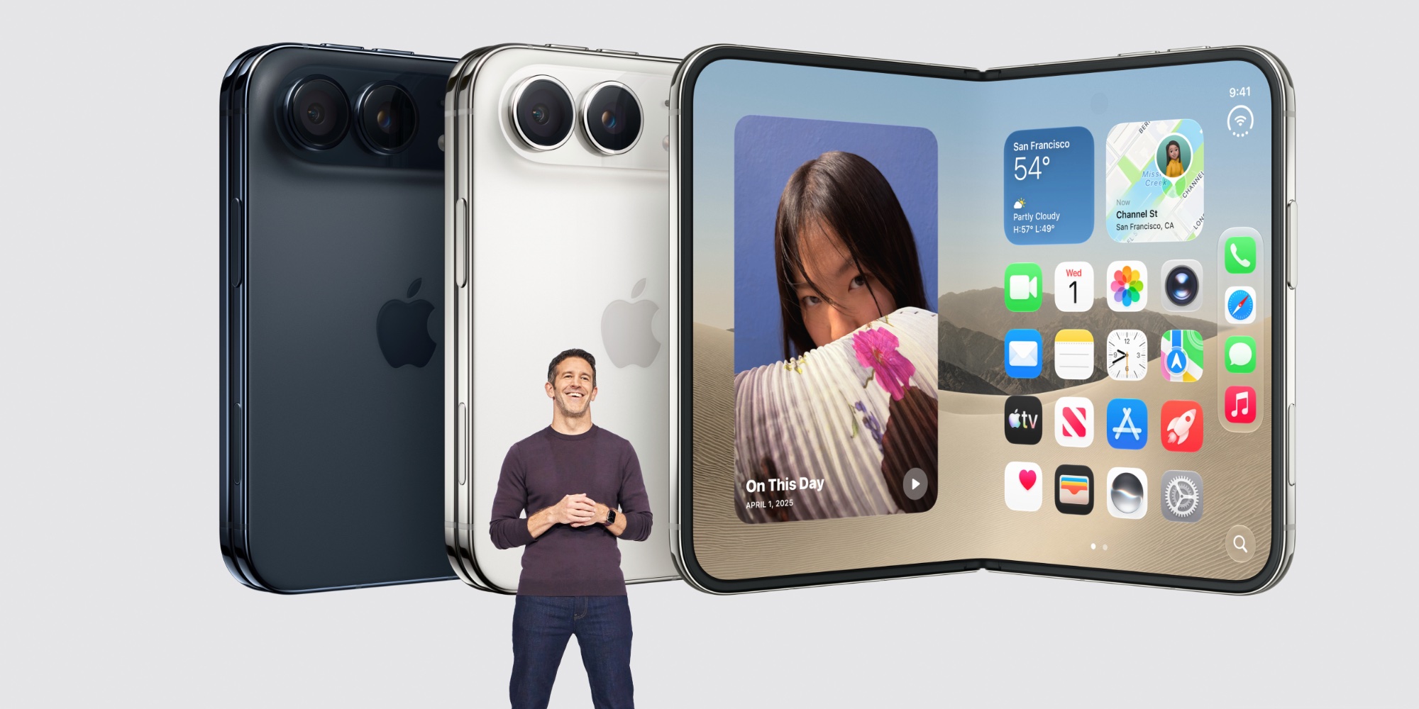 John Ternus introducing the iPhone Duo