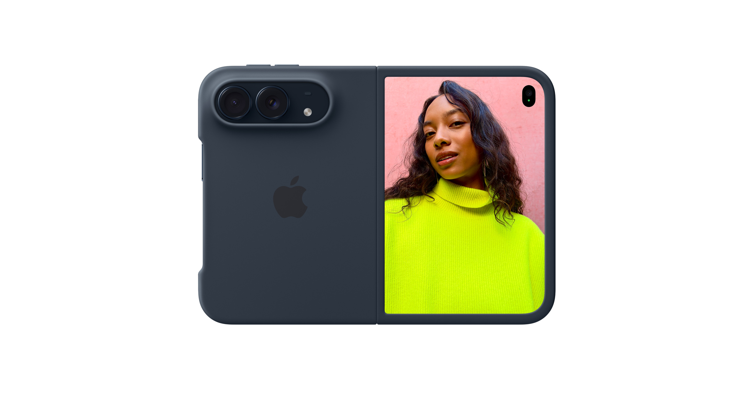 Apple’s navy blue iPhone Duo Case from its UAE store, listed as polycarbonate rather than silicone