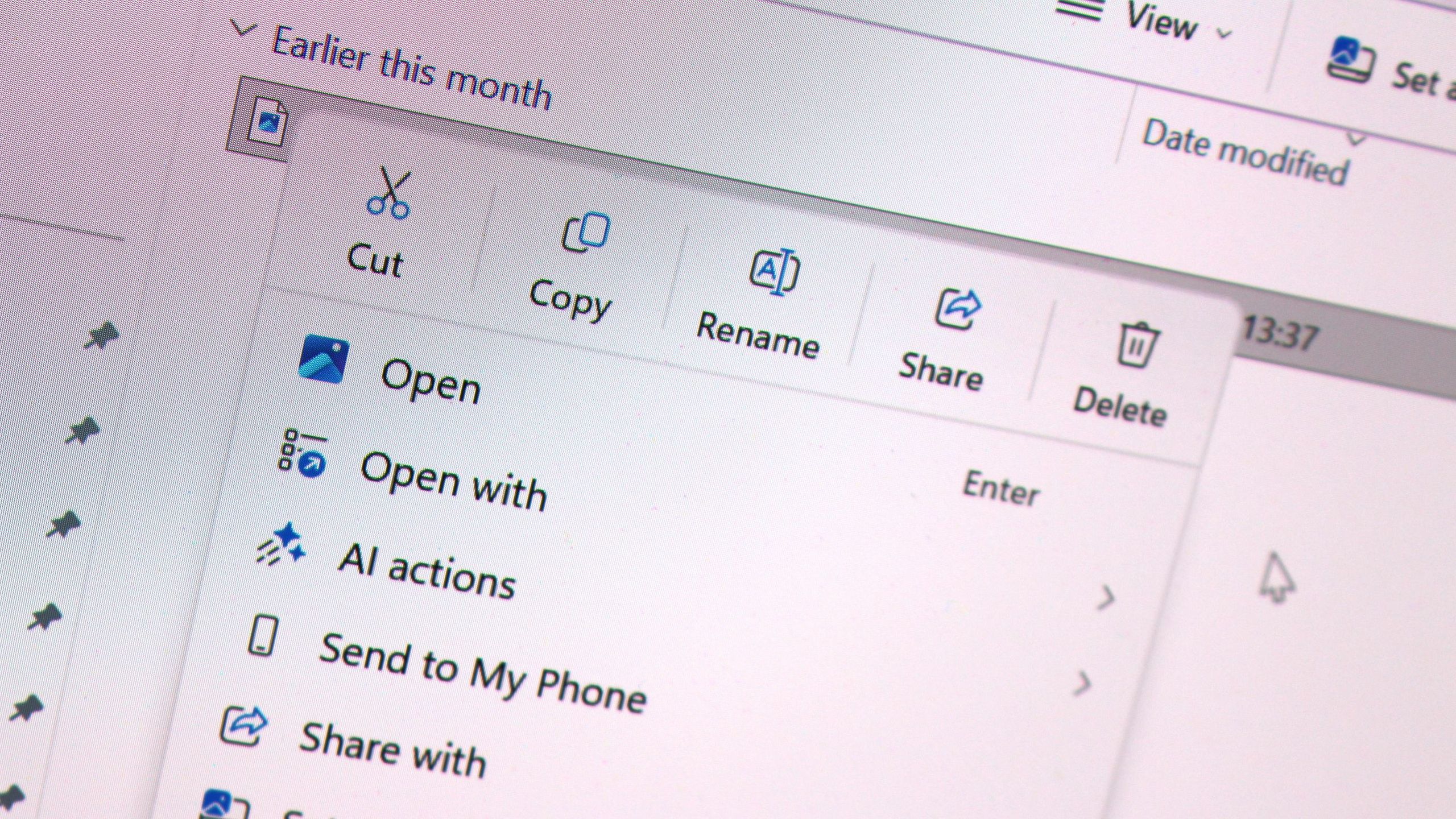 Windows 11 right-click context menu