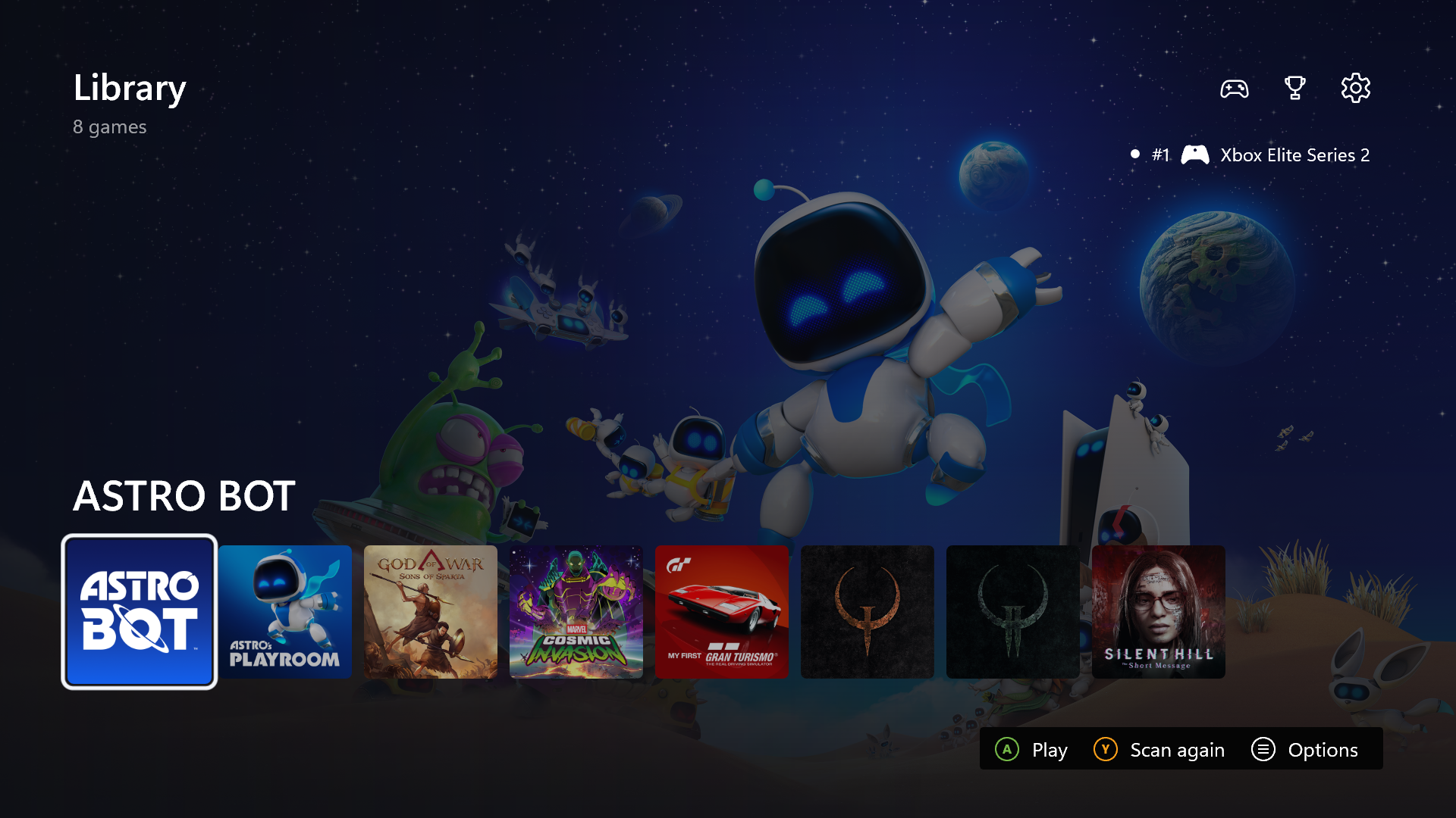 KytyPS5 Xbox port home and game-library interface
